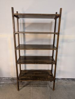 Modern Dark Wood Five-Tier Bookcase Storage Shelf