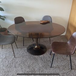 Antique Mid Century Modern Thick Glass With Felt Base