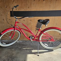 Electra Red Cruiser Bike - Floral Design - Great Ride