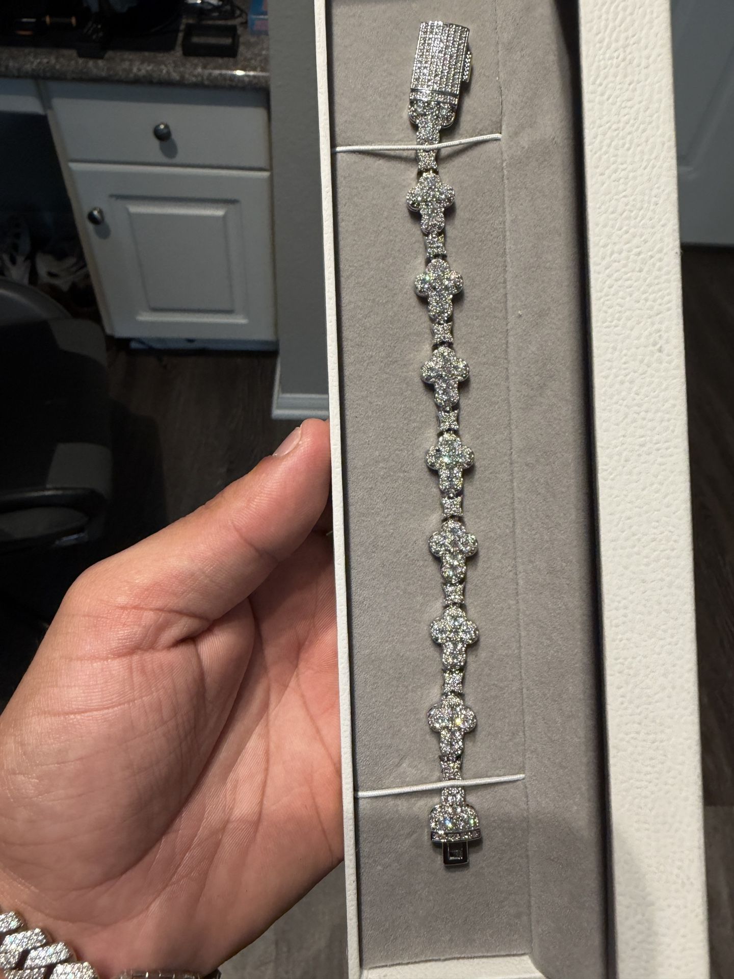 Moissanite Cross Bracelet