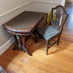 1880 Restored Eastlake Library Table, Free Chair 