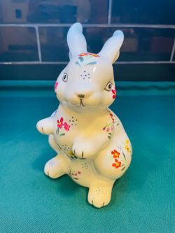 Vintage handpainted ceramic rabbit with beautiful colors