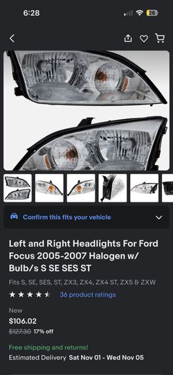 Headlights 2007 Ford Focus