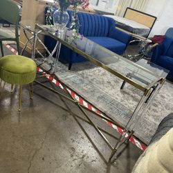 SAFAVIEH Couture Home Collection Kyla Glam SFV2543A - Gold Acrylic Console Table for Entryway, Foyer, Living Room