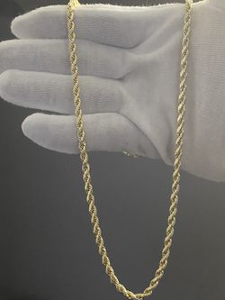 5mm 10k Real Gold Rope Chain Diamond Cut