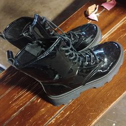 Leather Platform Boots 