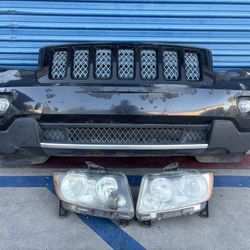 2011,2012,2013 Jeep Grand Cherokee Front Bumper Cover And Headlights/Defensa Y Focos Completos  Ask