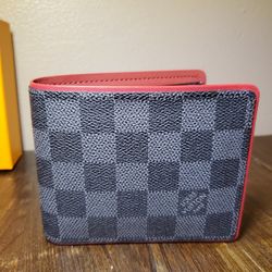 Louis Vuitton Red Lining Mens Wallet 