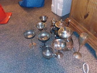 Sterling silver antique tea set
