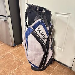 Ogio Machu Blue/Grey  15-Way Golf Cart Bag w Cooler Pocket