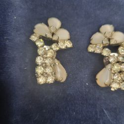 Vintage Milky Moonglow Earrings 
