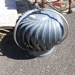 Weather and Pinwheen Turning Roof Vent Rustic Galvanized Yard Art Industrial