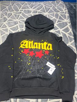 sp5der Atlanta Graphic Print Pullover Hoodie Black