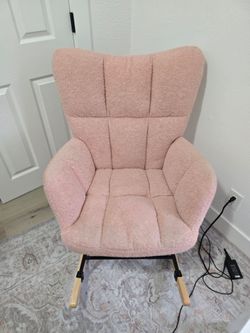 Pink Sherpa Rocking Chair – Like New
