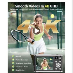 4K Digital Camera for Photography 48MP Dual Lens