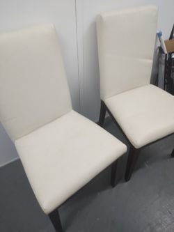 Two White Dining Chairs , Good Condition