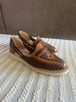 Leather Huarache Slip On Shoes