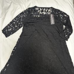 Black Loose Lace Dress