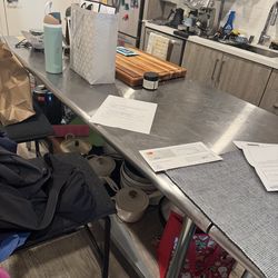 Stainless steel kitchen island