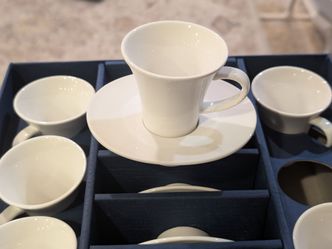Brand new -set of 6 ceramic coffee cups with saucers/ moving sales