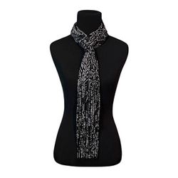 Black & Grey Paisley Fringe Scarf 