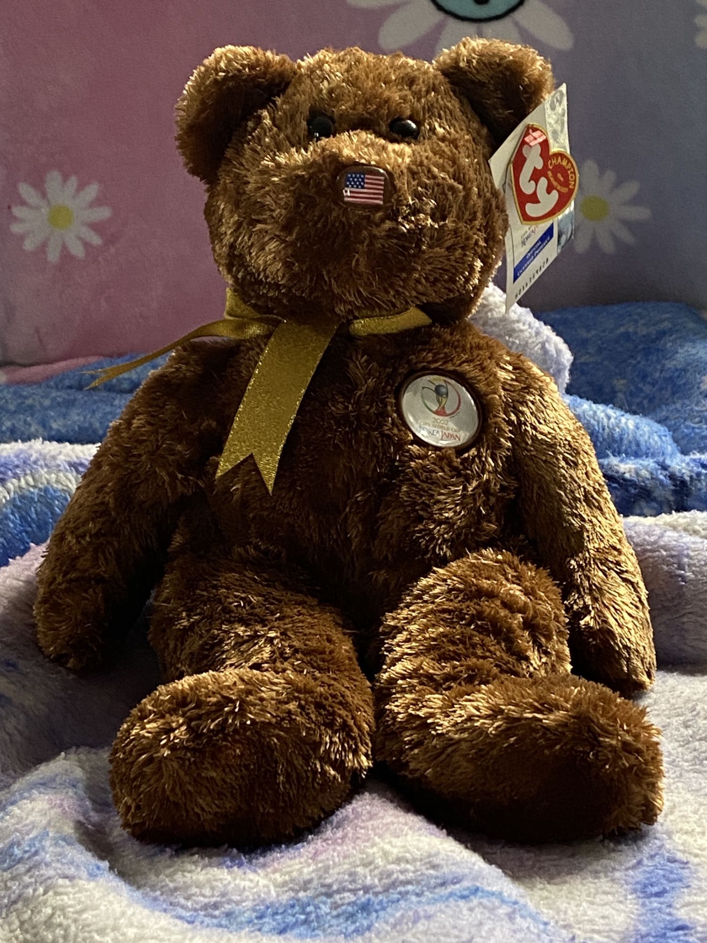Vintage 2002 FIFA World Cup Ty Beanie Bear GREAT CONDITION