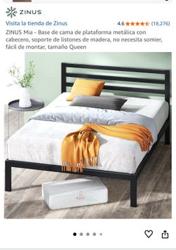 Cama Queen de metal negro