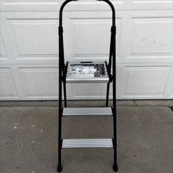 Cosco 3-Step Folding Step Stool with Rubber Hand Grip Escalera Latter