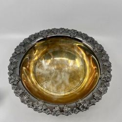 VNTG Antique Sheffield EPNS 57 Open Blossom Baroque Deep Fruit Bowl