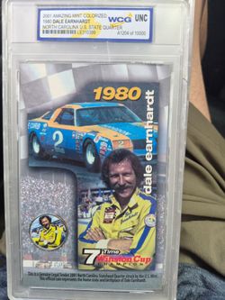 Dale Earnhardt graded cards with North Carolina Quarter
