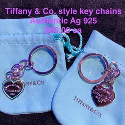 T & Co. Ag 925 Key Chain Heart Pendant Charm Key Chains Designer 