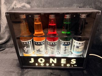 Vintage Jones Soda Co. Lighted 5 Bottle Store Display Sign Advertising Rare