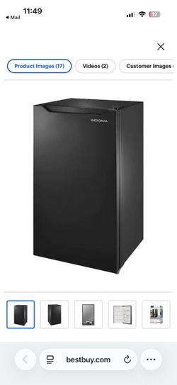 Insignia™ - 3.3 Cu. Ft. Mini Fridge with Door Storage and ENERGY STAR Certification - Black