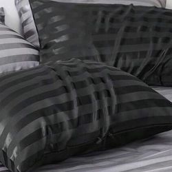 Black silk satin pillow cases
