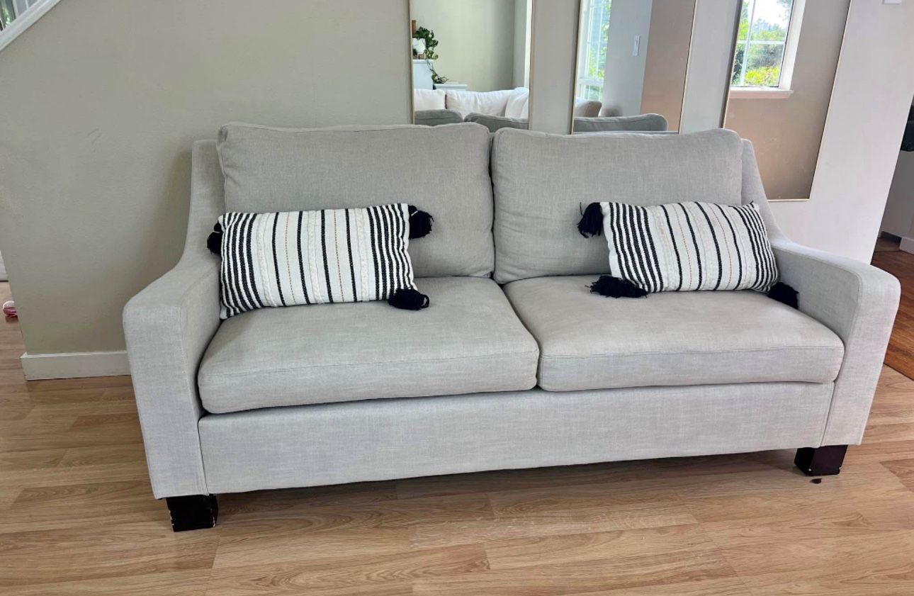 Modern Light Gray Loveseat – 74” Long