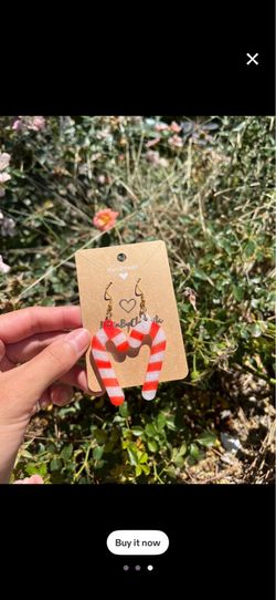 Candy cane dangly earrings