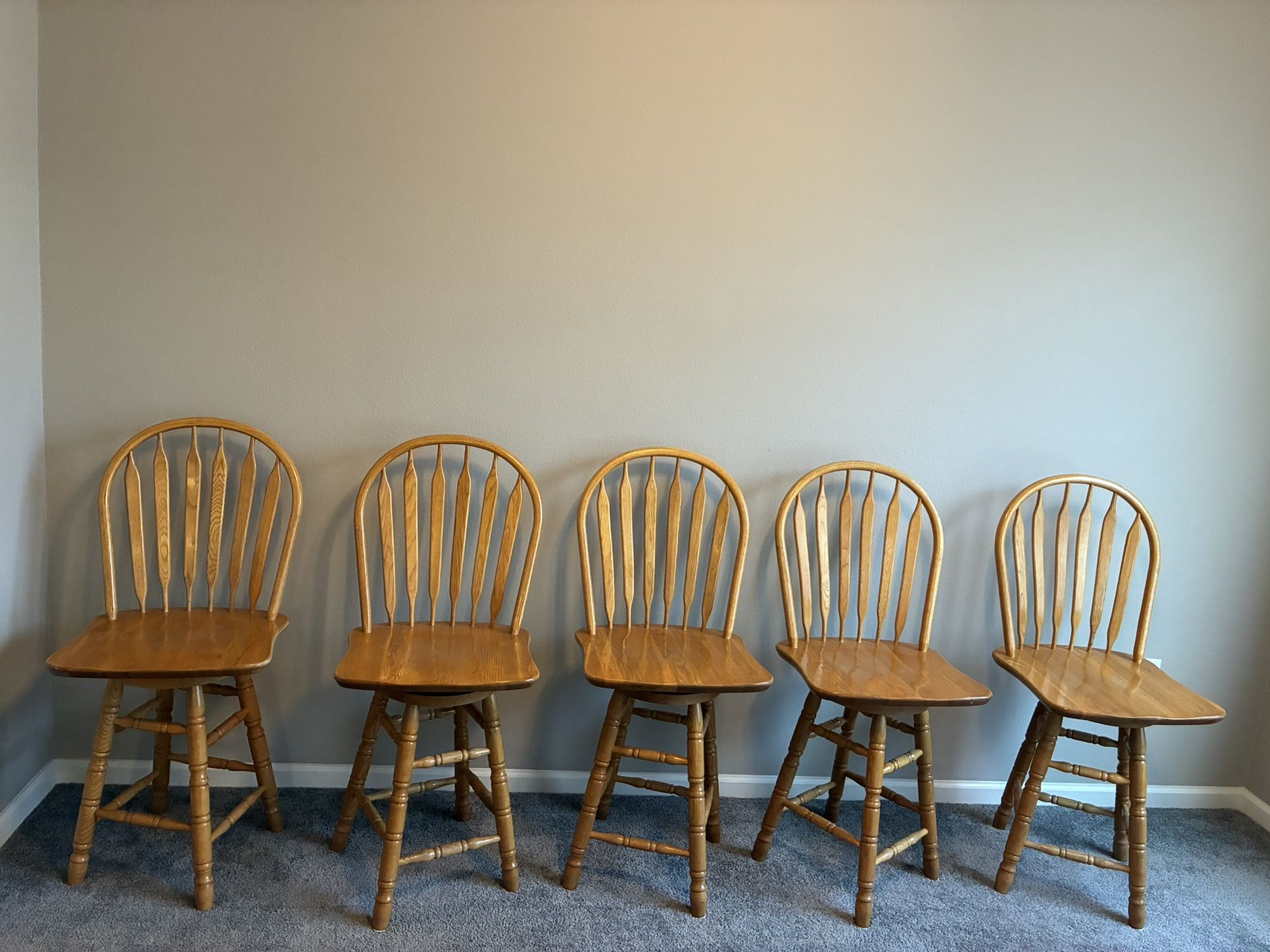 Solid Wood Swivel Bar Stools / Chairs