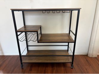 Wooden bar cart