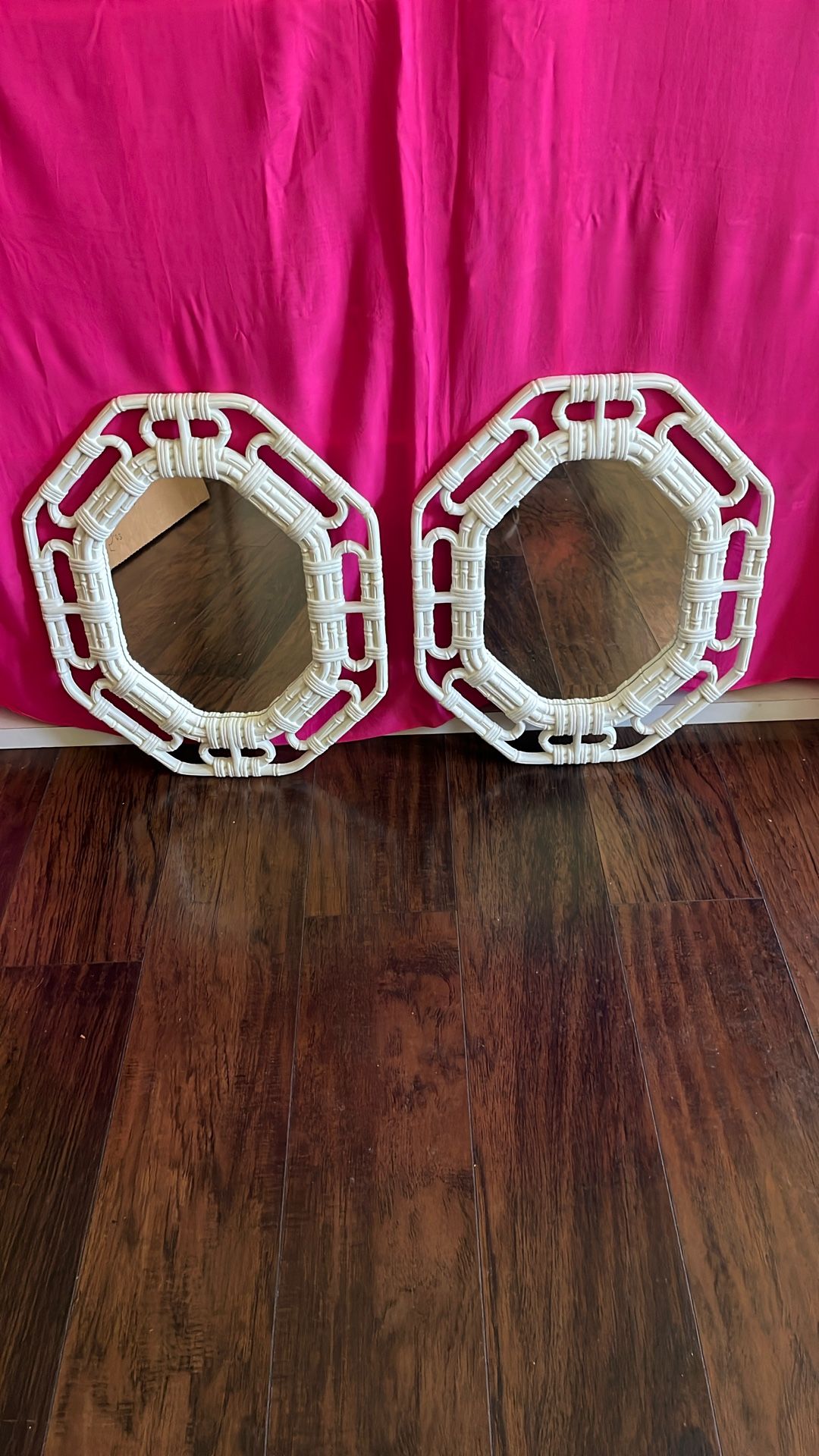 Home Interior Wall Decor Set White Mirrors Original Paint No Chips Or Broken In Good Condition
