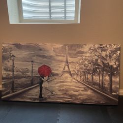 HUGE PARIS COUPLE CANVAS