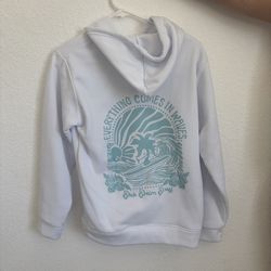 Pink palm puff hoodie