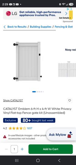 Vinyl gate  46Wx72H with hardware