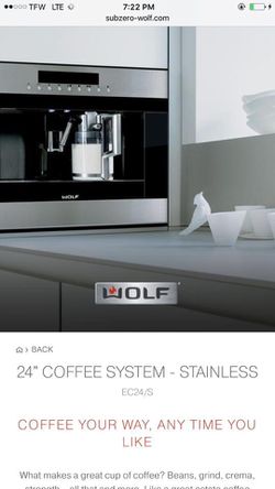 Wolf Built In Coffee Machine In Stainless Steel (Display Model WITH  WARRANTY) for Sale in Houston, TX - OfferUp