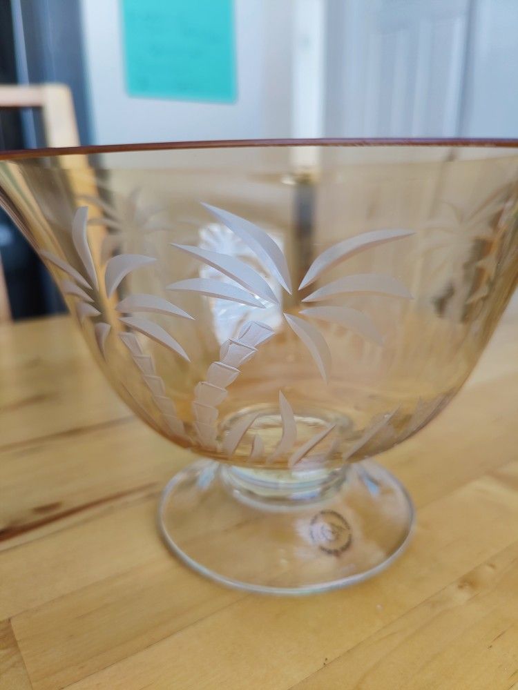 British Colonial Bowl Lenox 8" Crystal Amber