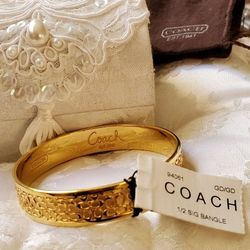 Coach New Gold Bangle Bracelet 