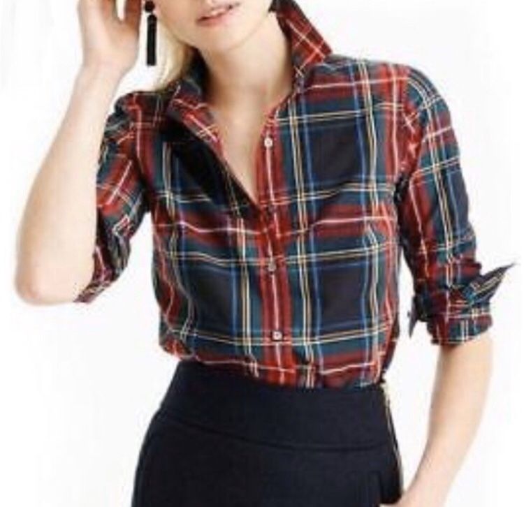 NWT J.Crew Perfect Shirt Stewart Tartan Plaid 2