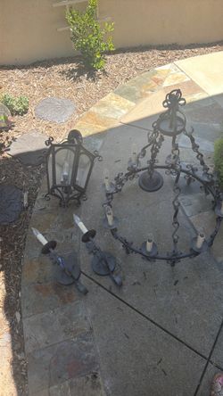 All 3 for one price. Beautiful iron light fixtures - were custom made by local artisan. Quality is amazing.