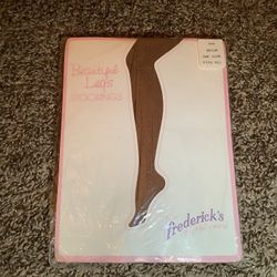 Frederick's of Hollywood beautiful legs stockings, color beige, One Size