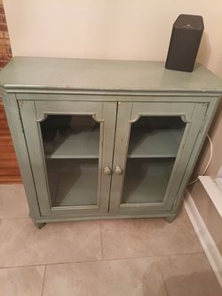 Distressed Green accent cabinet