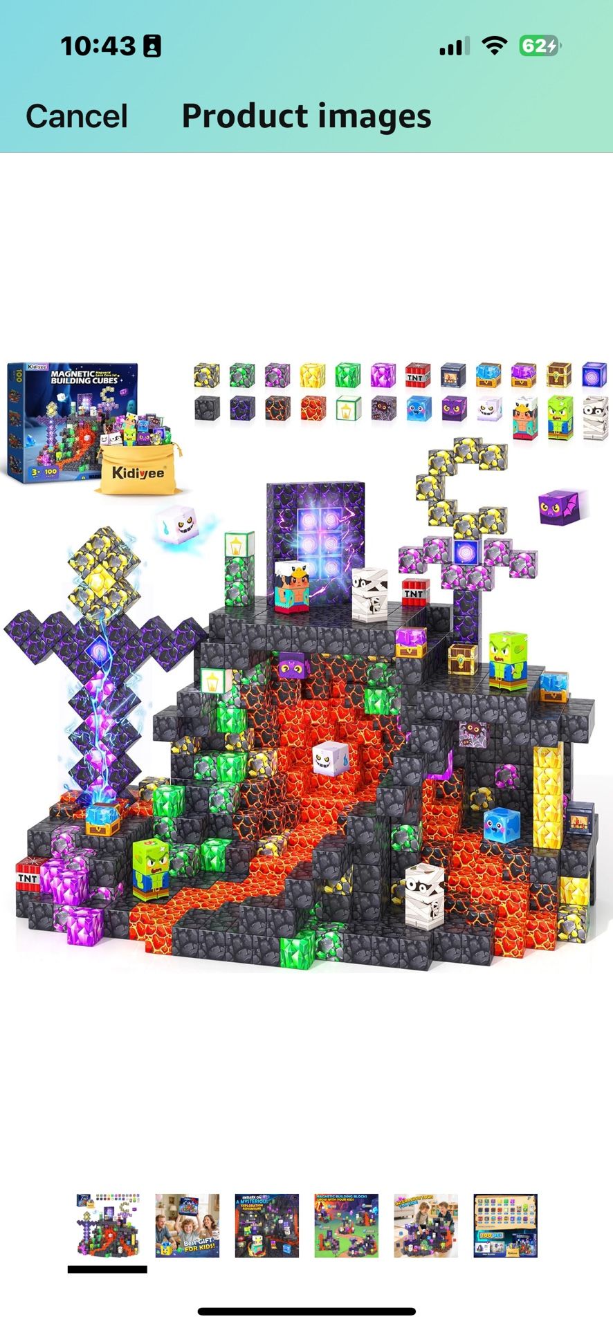 Magnetic Blocks - Mine Magnet World Building Toys for Kids Ages 4-6 6-8 8-12, STEM Magnetic Building Blocks Kids Sensory Toys Games, Gift for 3+ Year